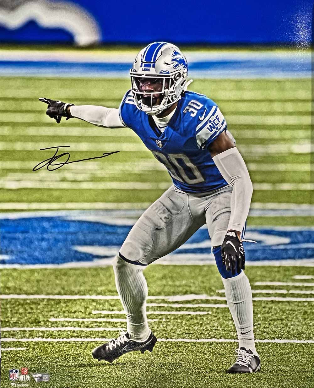 Jeff Okudah Autographed Detroit Lions 16x20 Photo Fanatics