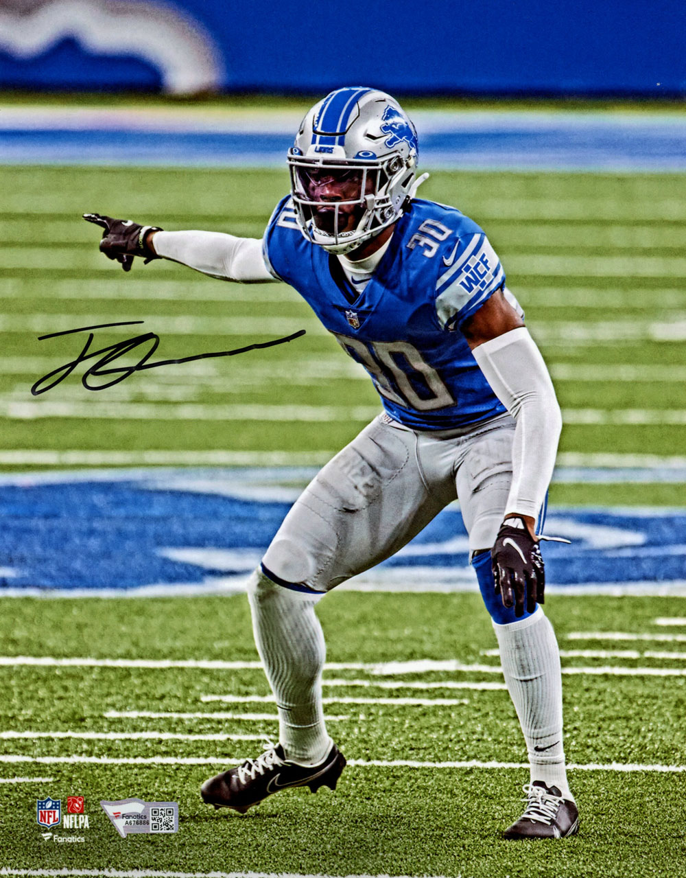 Jeff Okudah Autographed Detroit Lions 8x10 Photo Fanatics