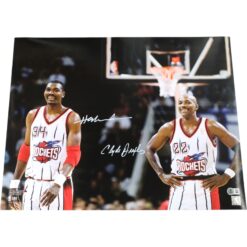 Hakeem Olajuwon Clyde Drexler Signed Houston Rockets 16x20 Photo Beckett 49764