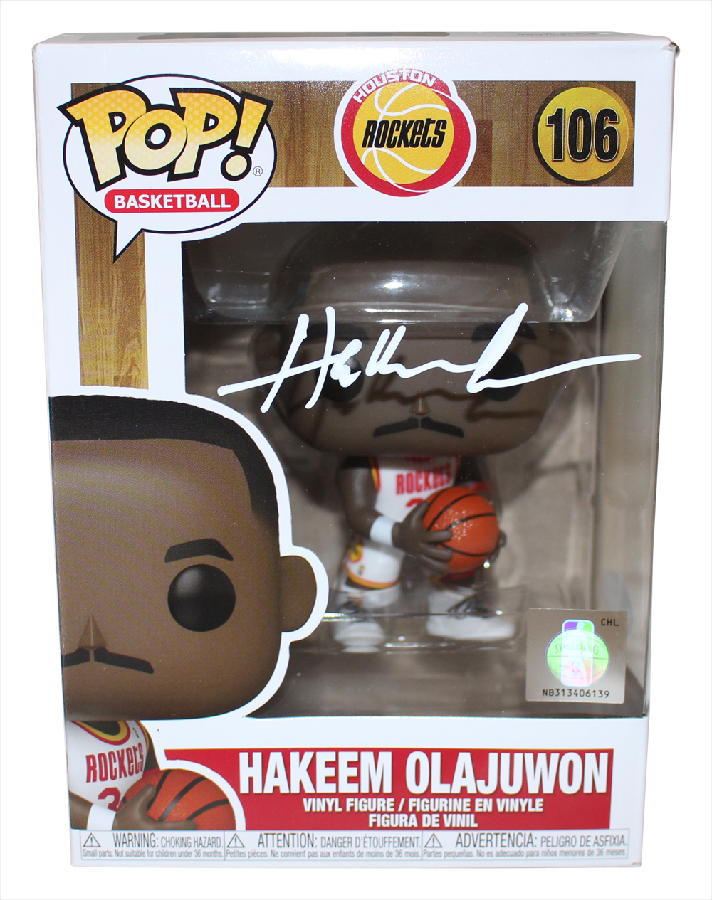 Hakeem Olajuwon Signed Houston Rockets NBA Funko Pop #106 JSA