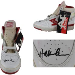 Hakeem Olajuwon Signed Houston Rockets Etonic Black Sz 9 L Shoe Beckett 49269