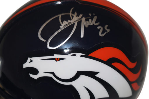 Deltha O'Neal Autographed Denver Broncos VSR4 Mini Helmet Beckett
