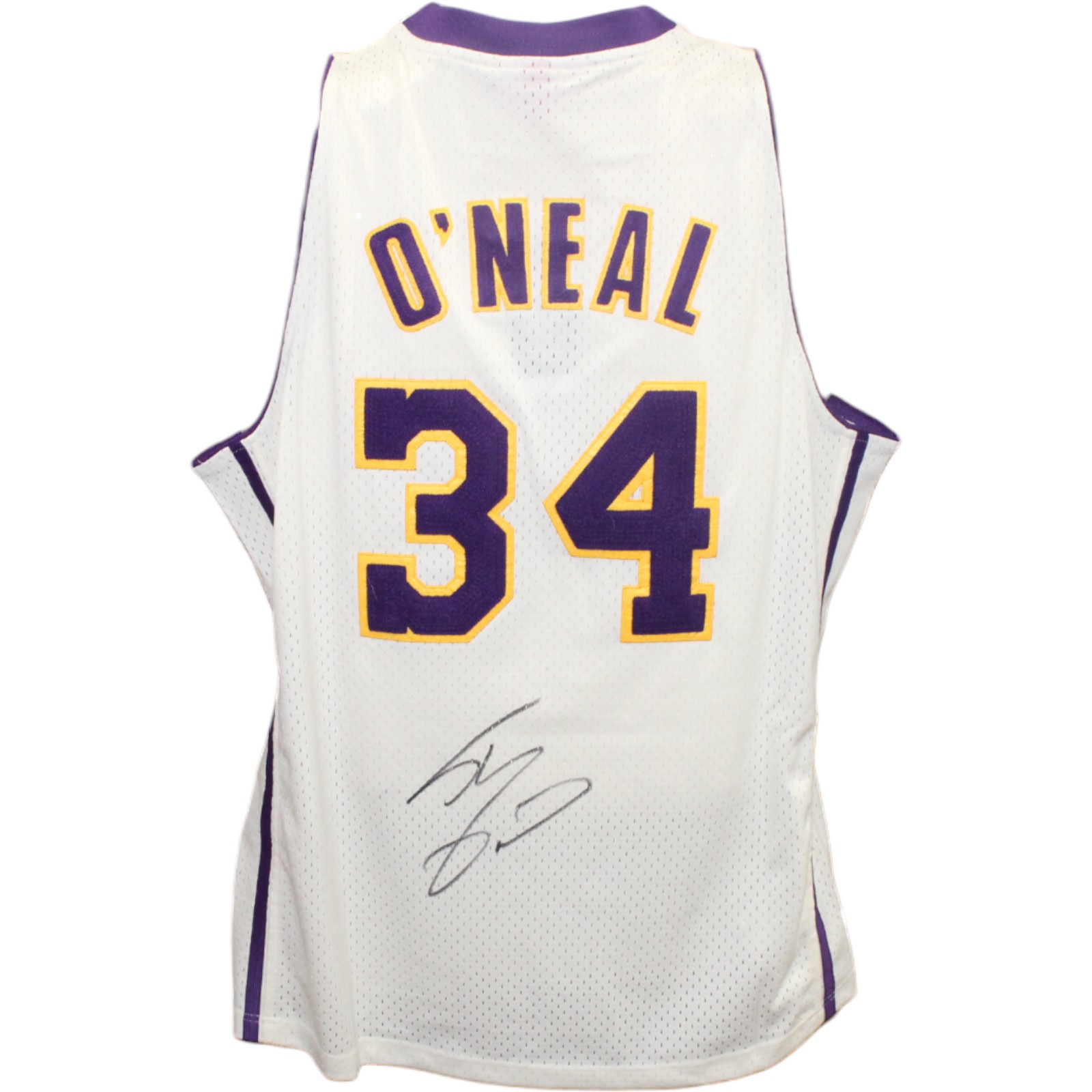 Shaq O'neal Signed Los Angeles Lakers M&N Jersey Beckett