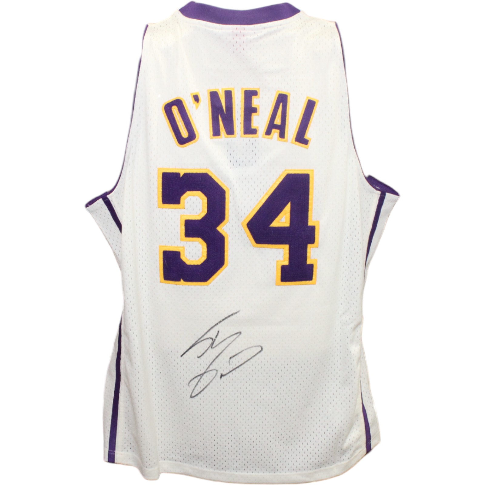 Shaq O'neal Signed Los Angeles Lakers M&N Jersey Beckett