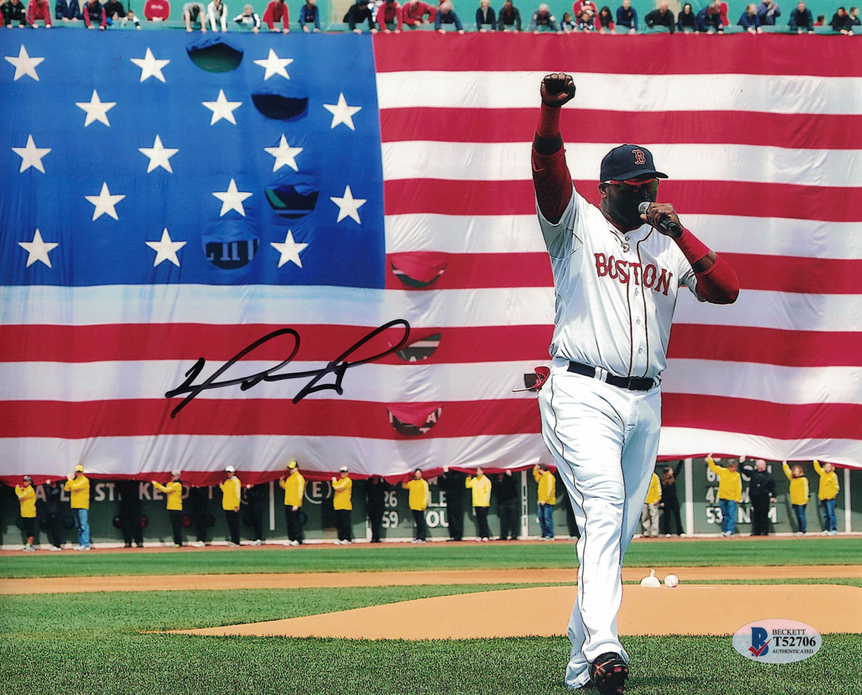 David Ortiz Autographed/Signed Boston Red Sox 8x10 Photo BAS 26876