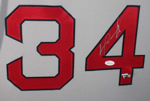 David Ortiz Autographed Boston Red Sox Framed Gray XL Jersey FAN 11082