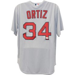 David Ortiz Signed Boston Red Sox Nike Gray Replica sz L Jersey Beckett 51168