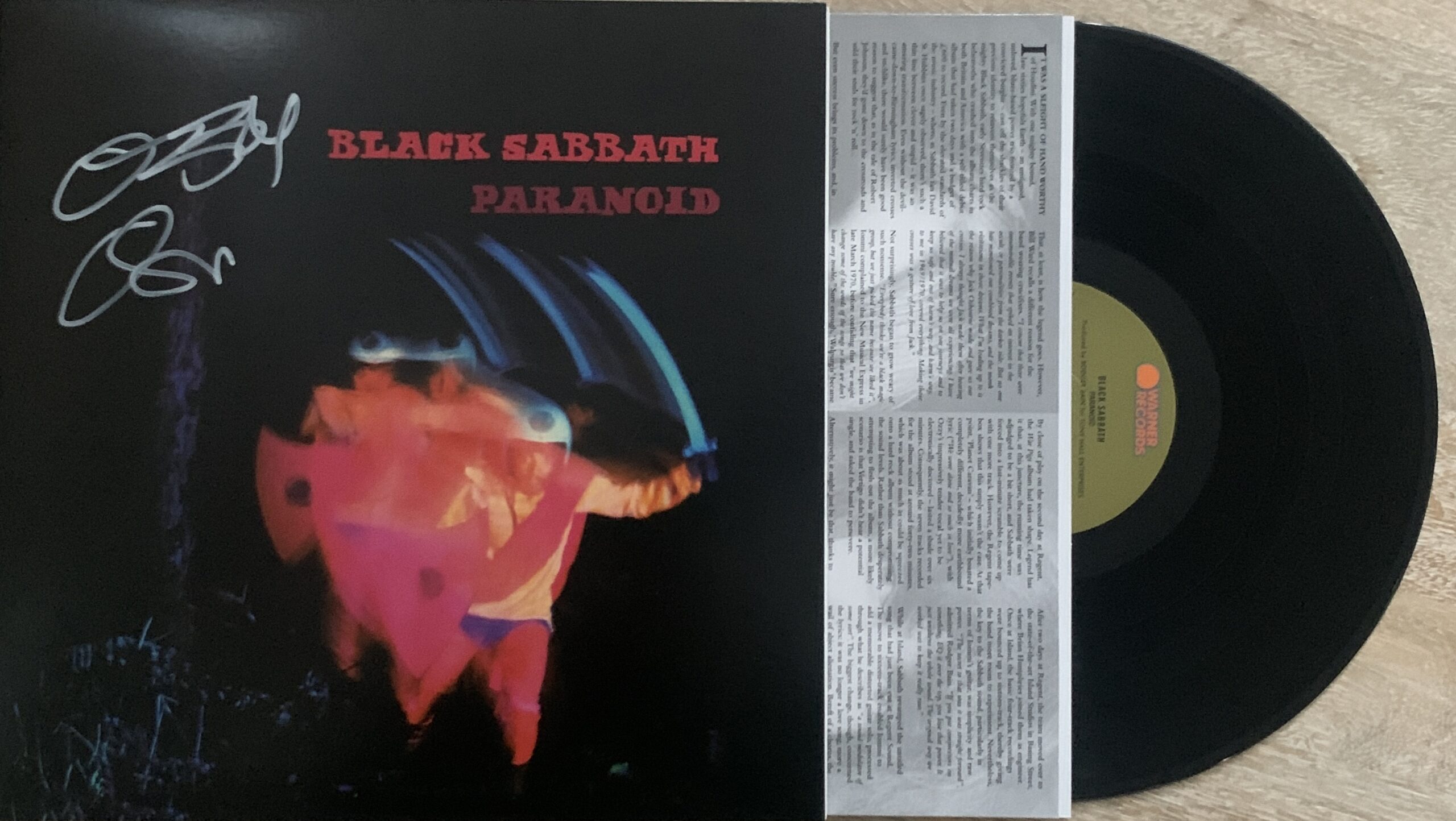 Ozzy Osbourne Autographed/Signed Black Sabbath Paranoid Vinyl James Spence 49026