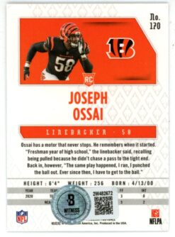 Joseph Ossai Autographed 2021 Phoenix Fire Burst #170 Trading Card Beckett 50162