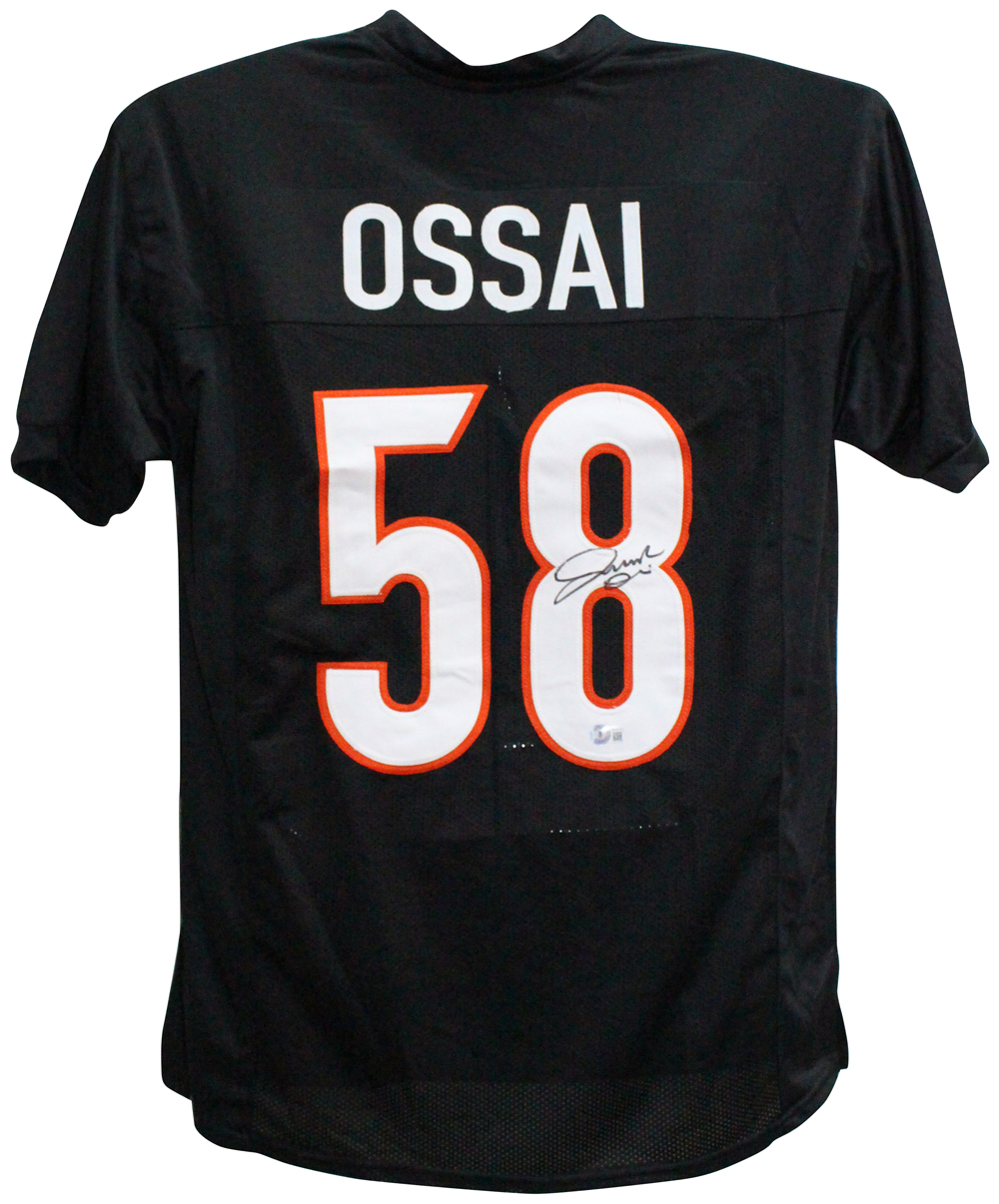 Joseph Ossai Autographed/Signed Pro Style Black XL Jersey Beckett BAS