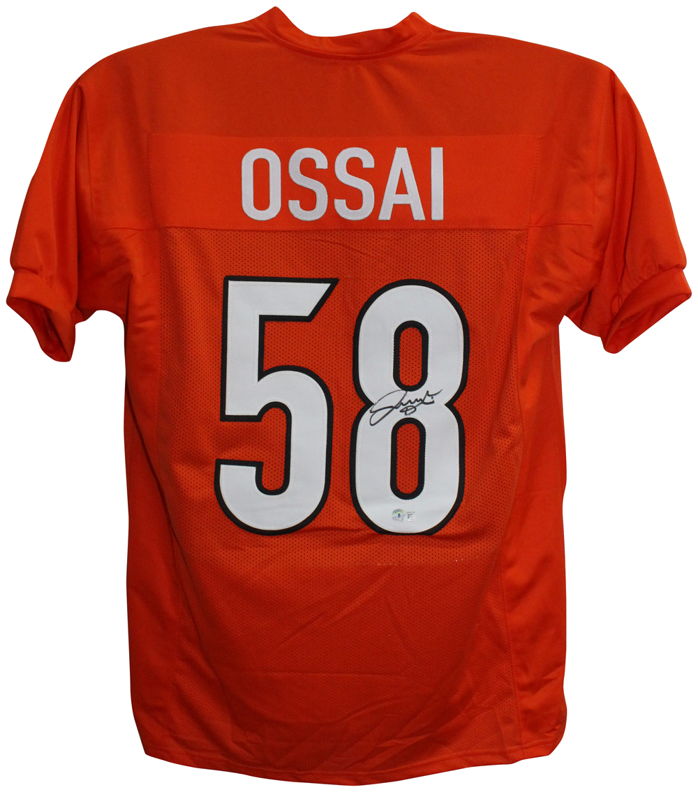 Joseph Ossai Autographed/Signed Pro Style Orange XL Jersey Beckett BAS