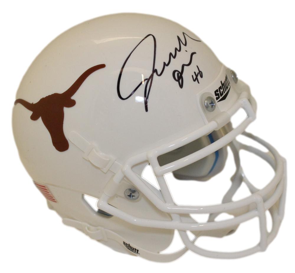 Joseph Ossai Autographed Texas Longhorns Schutt Mini Helmet Beckett BAS