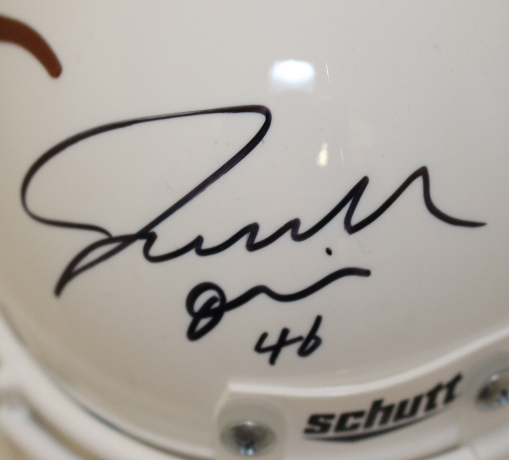 Joseph Ossai Autographed Texas Longhorns Schutt Mini Helmet Beckett BAS