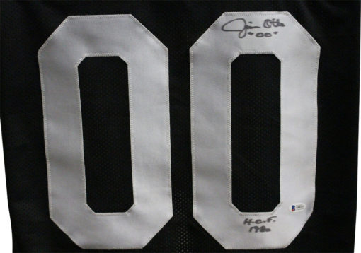 Jim Otto Autographed/Signed Pro Style Black XL Jersey HOF BAS 26512