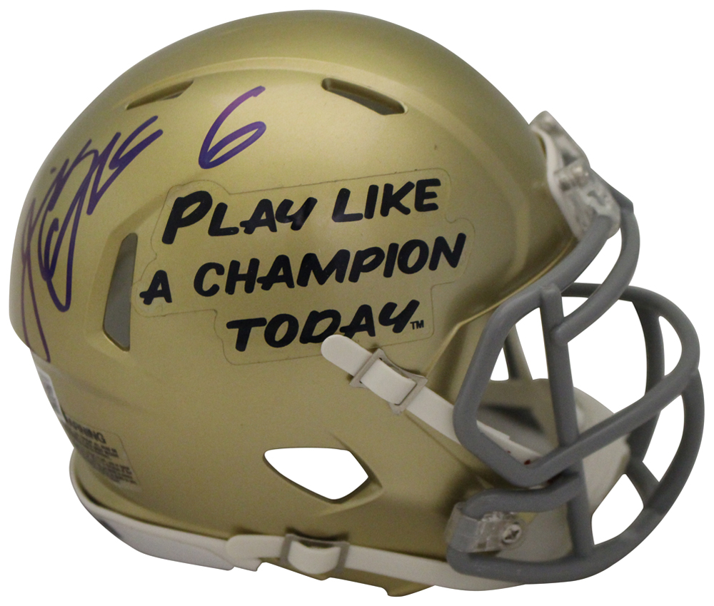 Jeremiah Owusu-Koramoah Signed Notre Dame Speed Mini Helmet Beckett