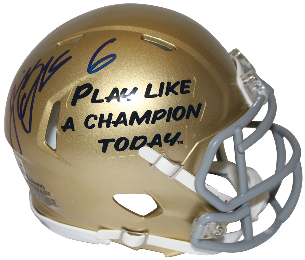 Jeremiah Owusu-Koramoah Signed Notre Dame Speed Mini Helmet Beckett