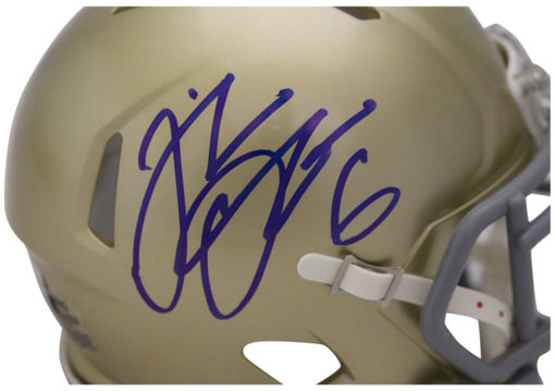 Jeremiah Owusu-Koramoah Signed Notre Dame Speed Mini Helmet Beckett