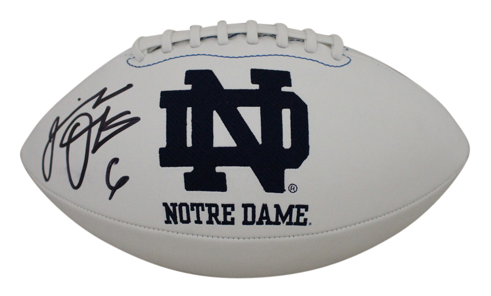 Jeremiah Owusu-Koramoah Autographed Notre Dame Logo Football BAS