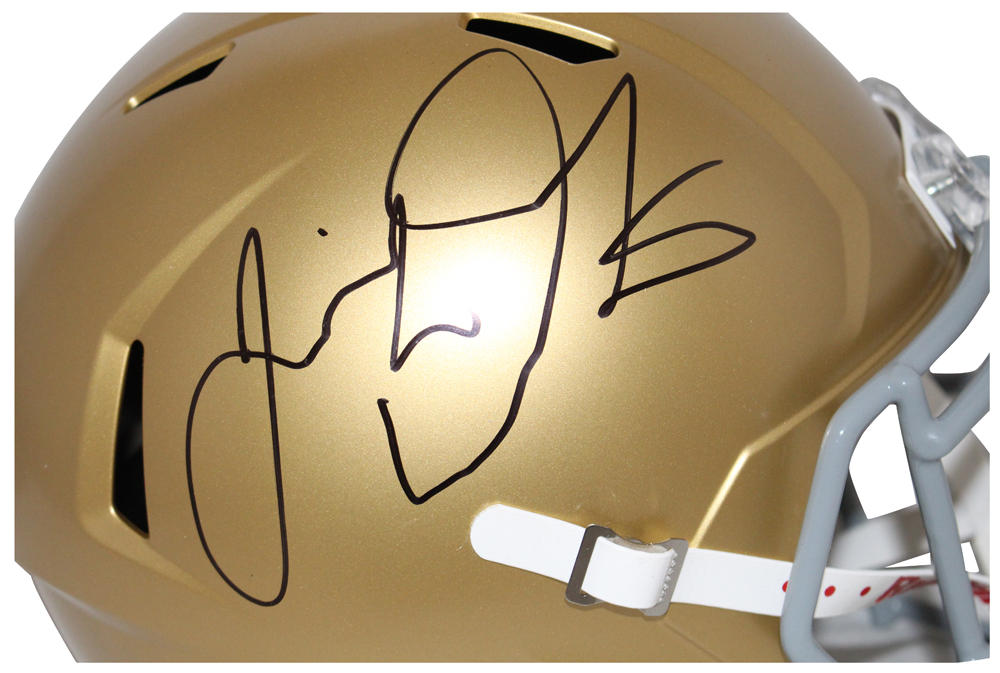 Jeremiah Owusu-Koramoah Autographed Notre Dame F/S Speed Helmet BAS 32532