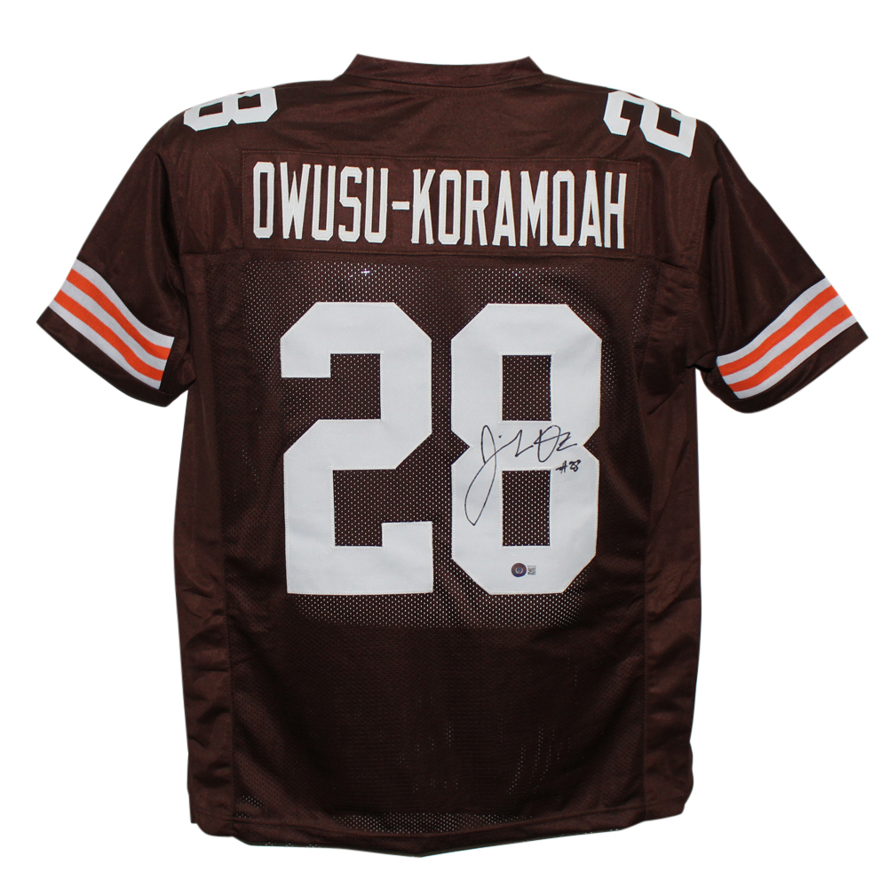 Jeremiah Owusu-Koramoah Autographed Pro Style Brown XL Jersey BAS