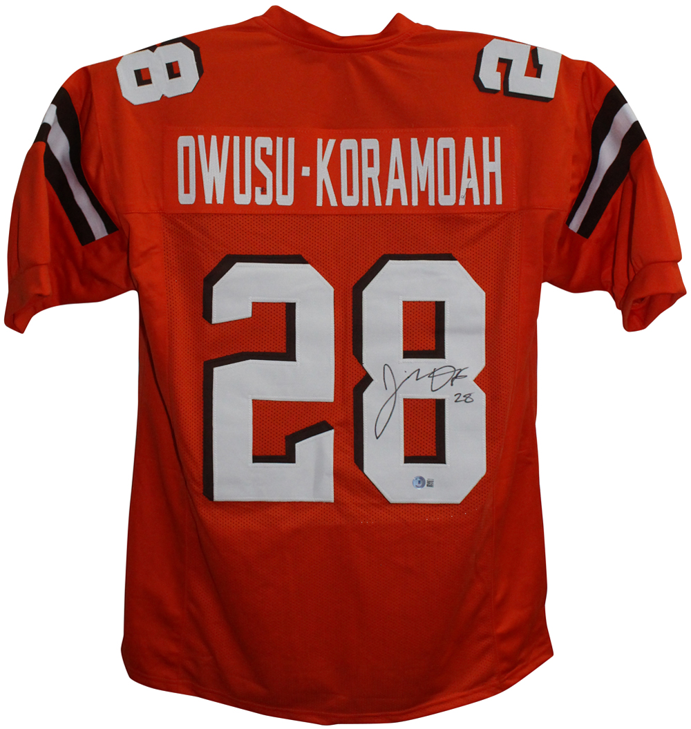 Jeremiah Owusu-Koramoah Autographed Pro Style Orange XL Jersey BAS