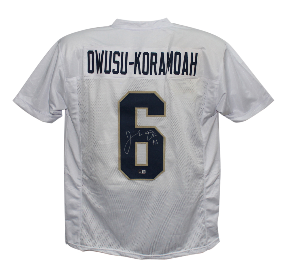 Jeremiah Owusu-Koramoah Autographed College Style White XL Jersey BAS