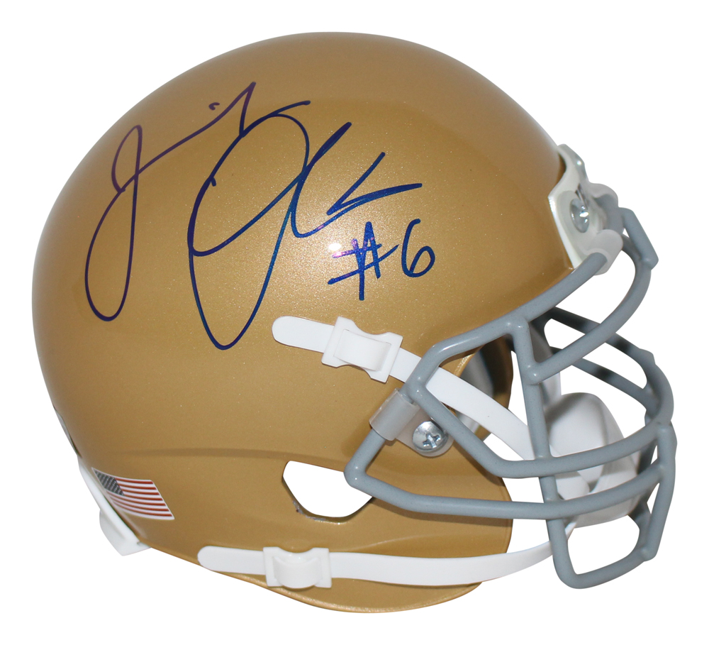 Jeremiah Owusu-Koramoah Signed Notre Dame Schutt Mini Helmet BAS