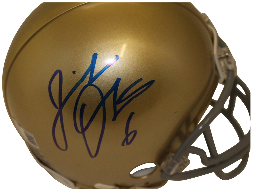 Jeremiah Owusu-Koramoah Autographed Notre Dame VSR4 Mini Helmet BAS