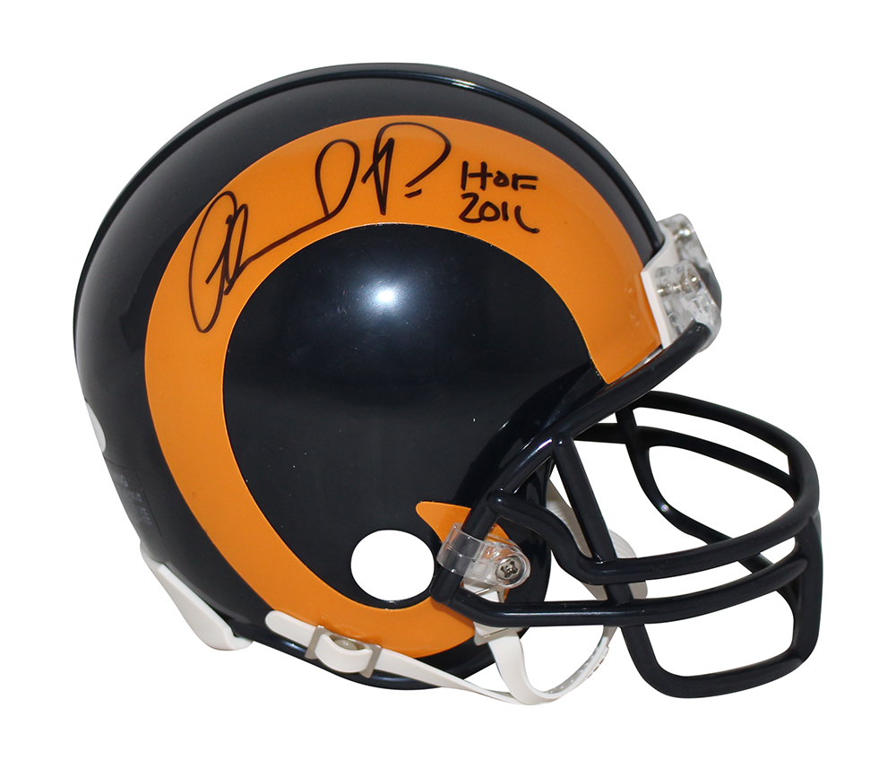 Orlando Pace Autographed/Signed St Louis Rams 81-99 Mini Helmet HOF JSA 32189