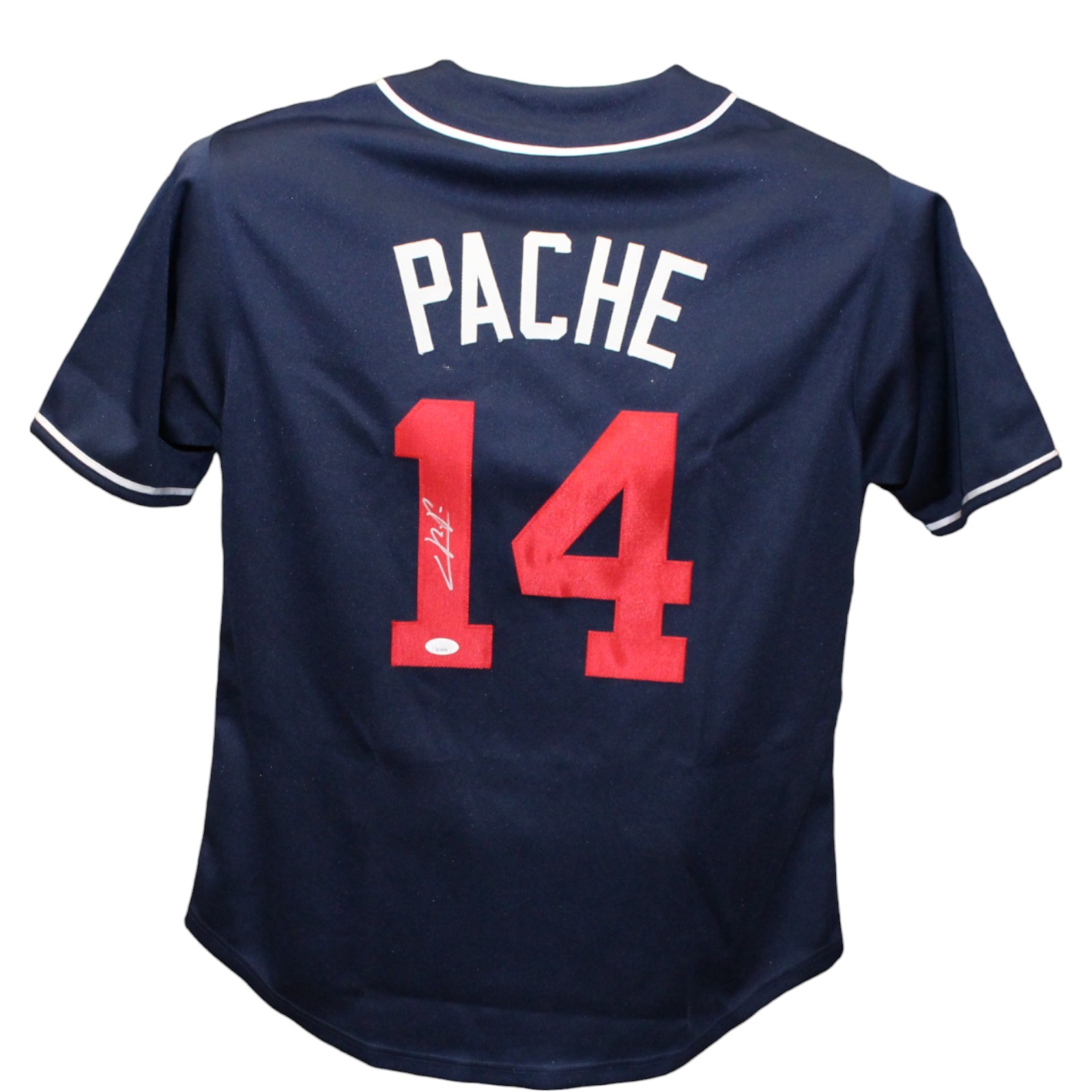 Christian Pache Autographed/Signed Pro Style Blue Jersey JSA 
