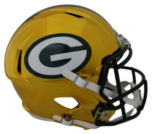 Green Bay Packers Full Size Chrome Speed Replica Helmet New In Box 11662