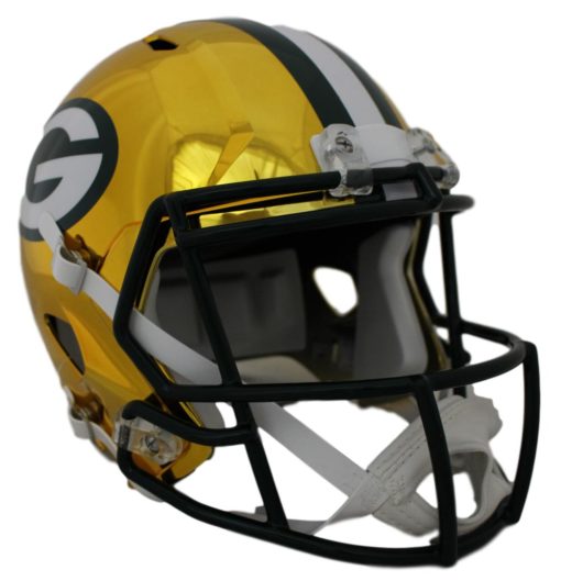 Green Bay Packers Full Size Chrome Speed Replica Helmet New In Box 11662