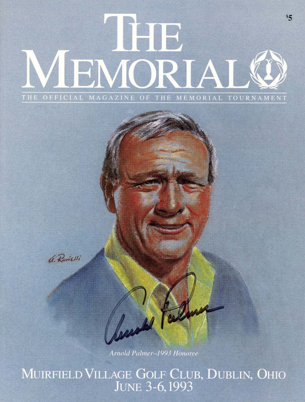 Arnold Palmer Autographed/Signed 6/3/1993 The Memorial Program JSA