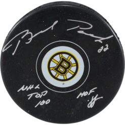Brad Park Autographed/Signed Boston Bruins Logo Puck NHL Top 100 HOF JSA 53951