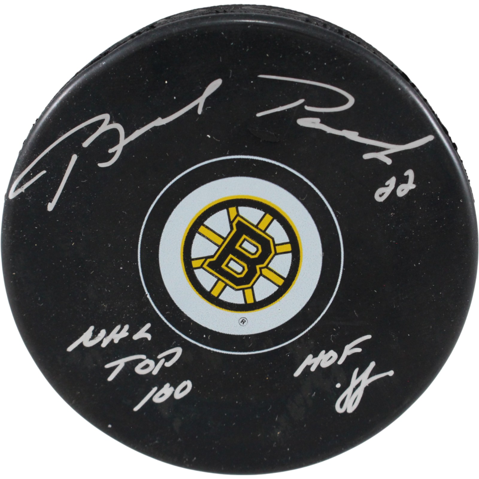 Brad Park Autographed/Signed Boston Bruins Logo Puck NHL Top 100 HOF JSA 53951