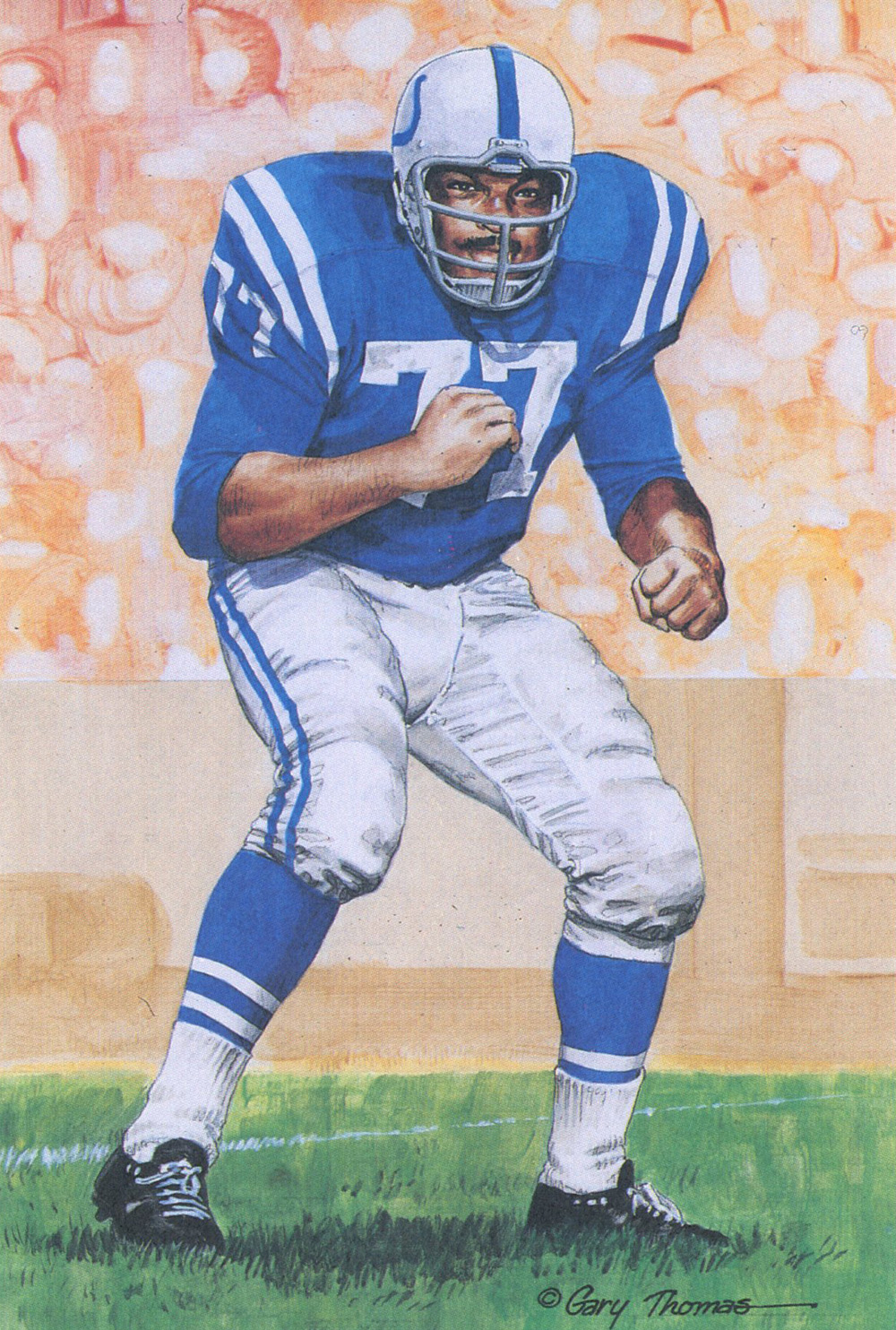 Jim Parker Unsigned Baltimore Colts 1989 Series One Goal Line Art Card