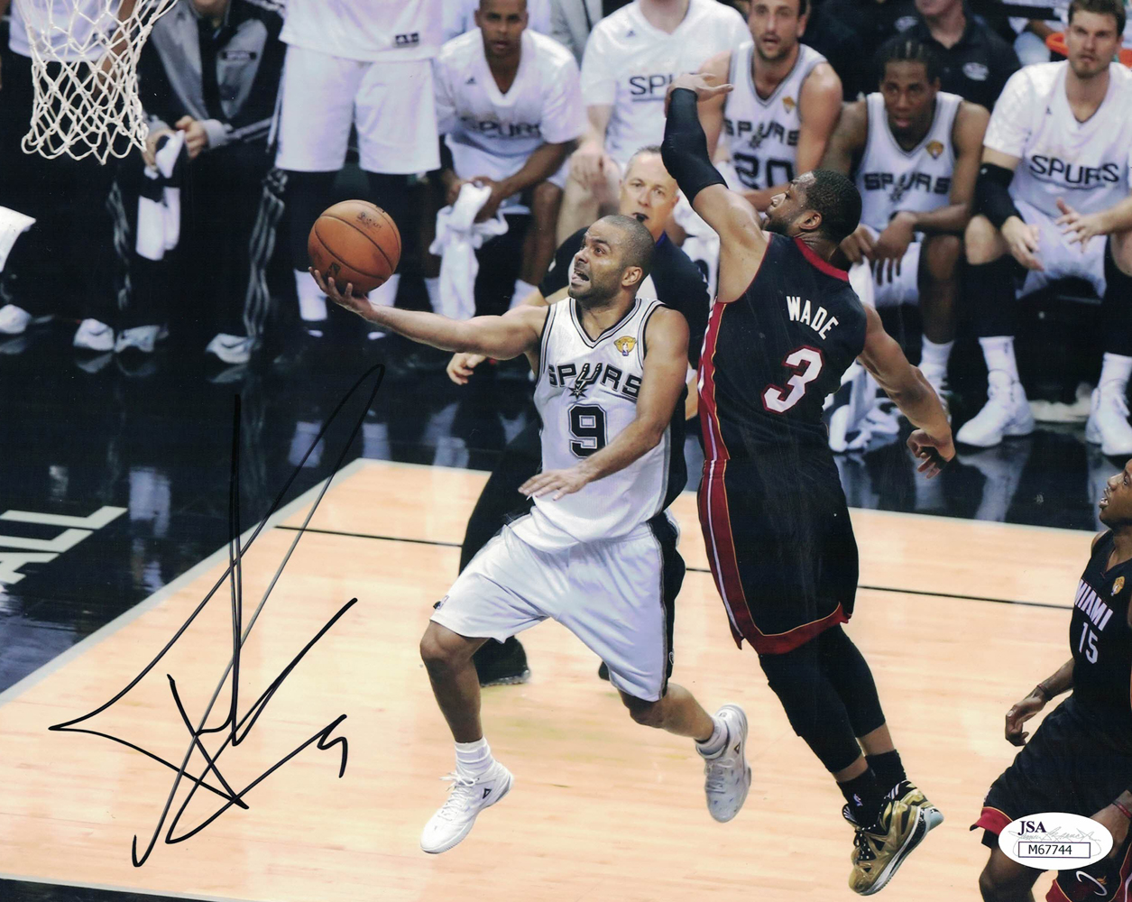 Tony Parker Autographed/Signed San Antonio Spurs 8x10 Photo JSA 30303