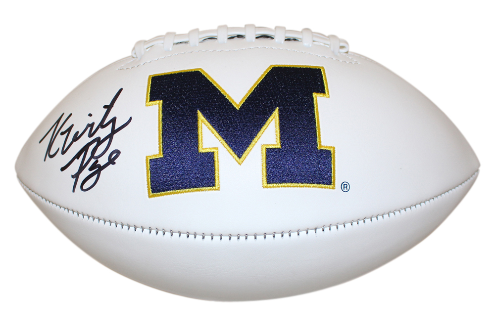 Kwity Paye Autographed Michigan Wolverines Logo Football Beckett