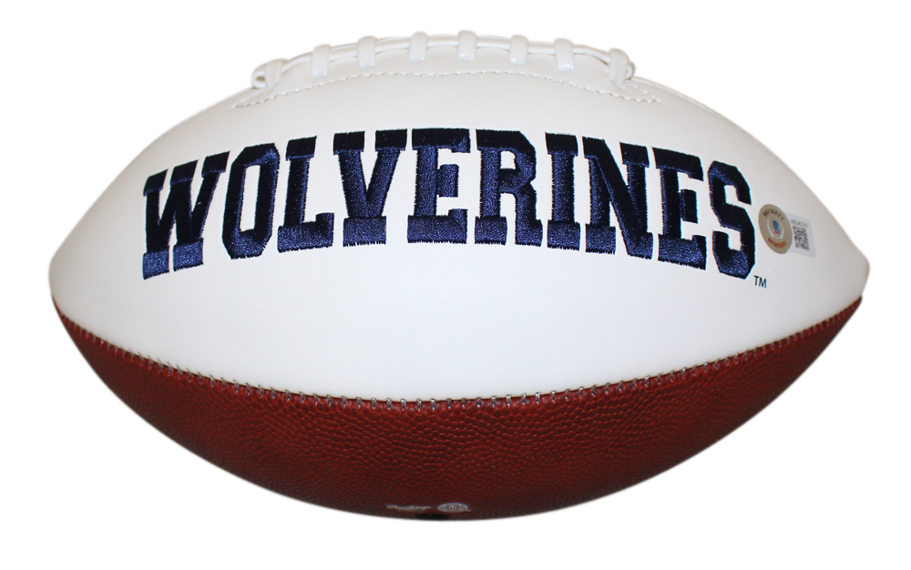 Kwity Paye Autographed Michigan Wolverines Logo Football Beckett