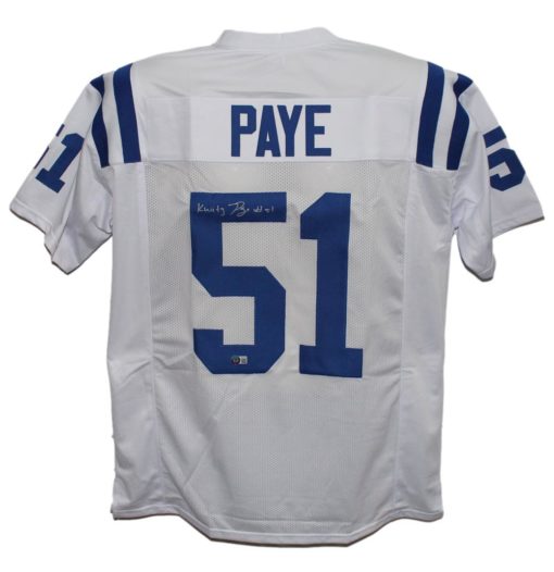 Kwity Paye Autographed/Signed Pro Style White XL Jersey Beckett