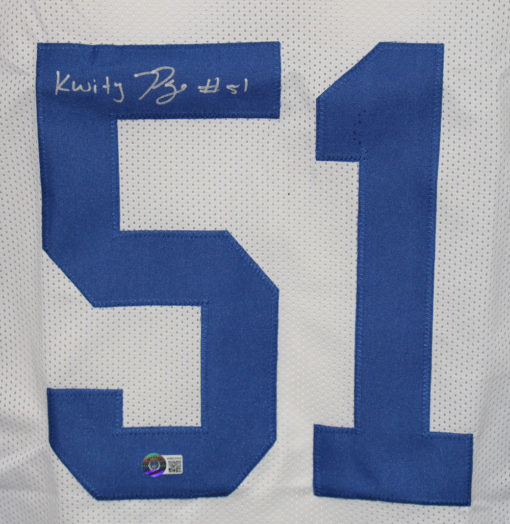 Kwity Paye Autographed/Signed Pro Style White XL Jersey Beckett