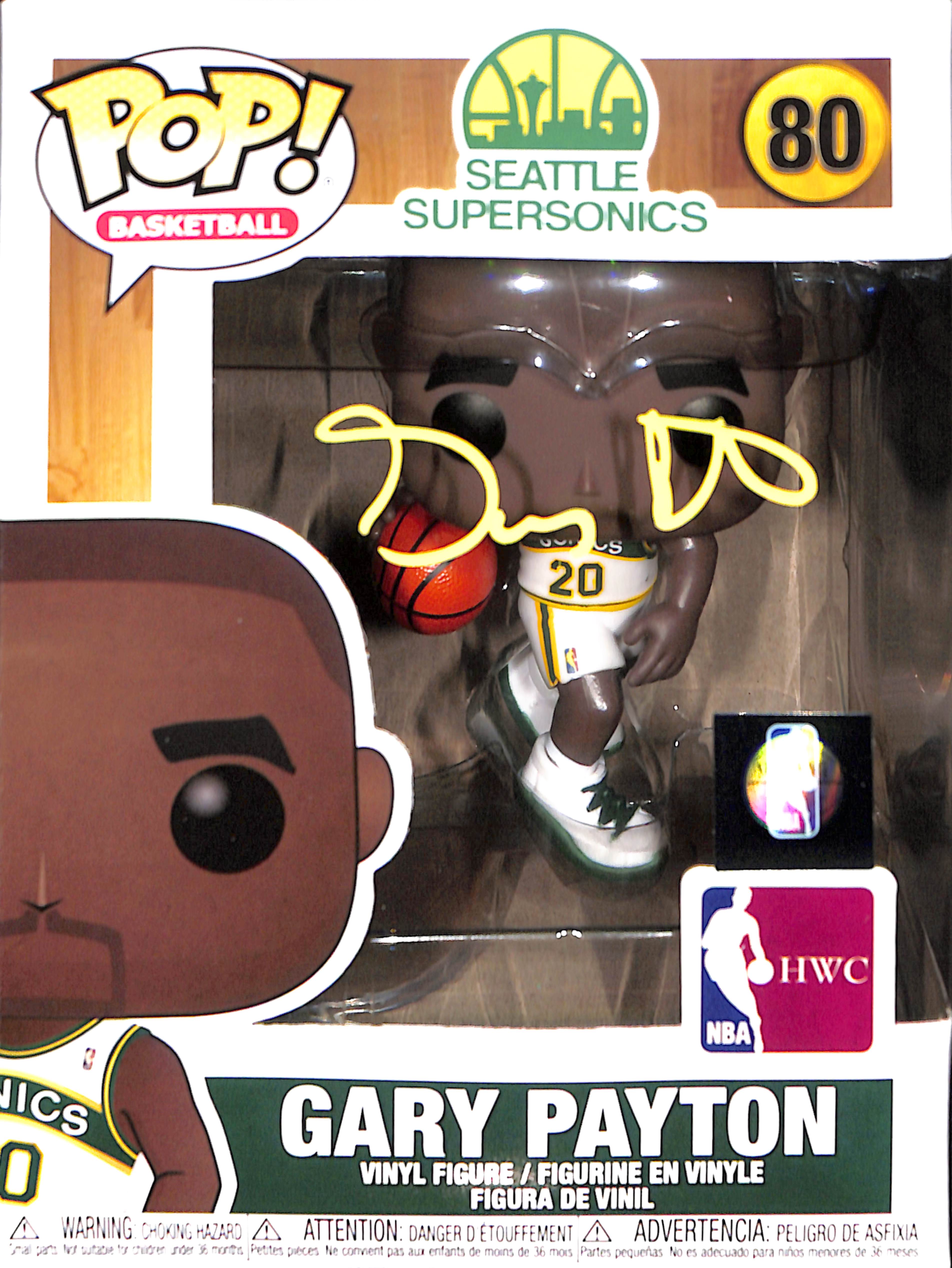 Gary Payton Autographed/Signed Seattle Super Sonics Funko Pop! BAS