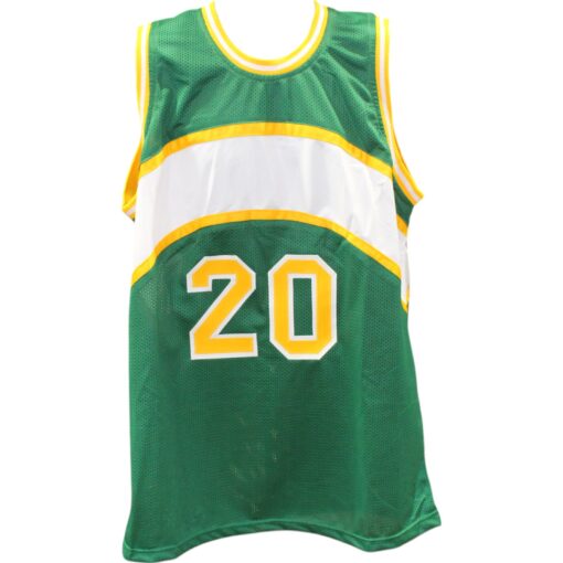 Gary Payton Autographed/Signed Pro Style Green XL Jersey Beckett Witness 49736