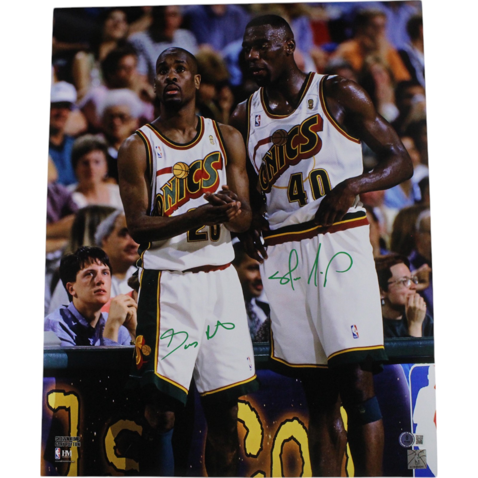 Shawn Kemp Gary Payton Autographed Seattle Supersonics 16x20 Photo Beckett 49705