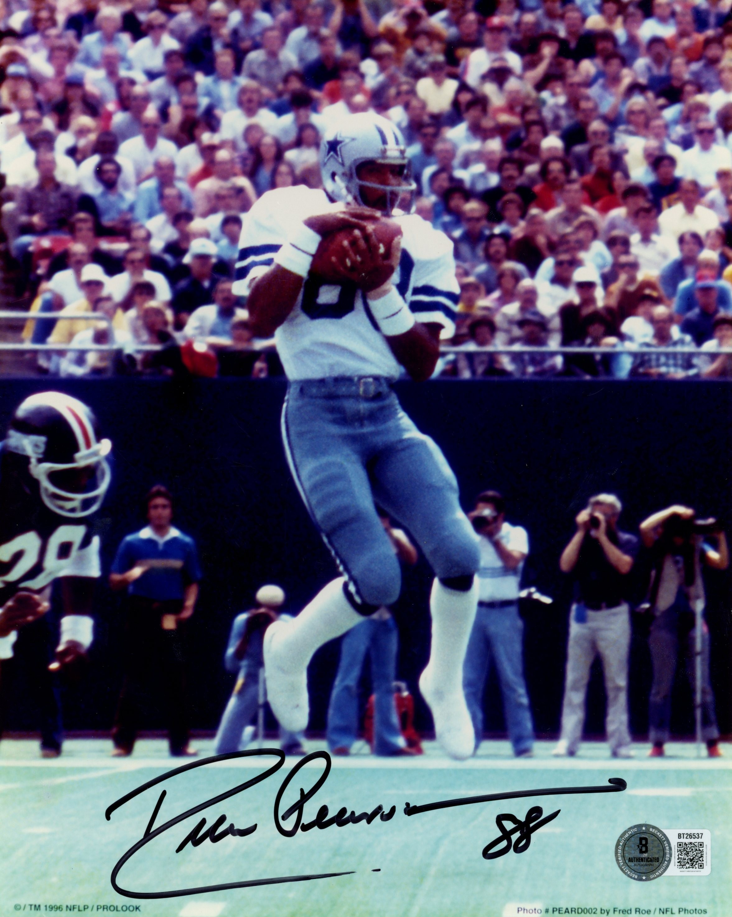 Drew Pearson Autographed Dallas Cowboys 8x10 Photo PL Beckett 56739