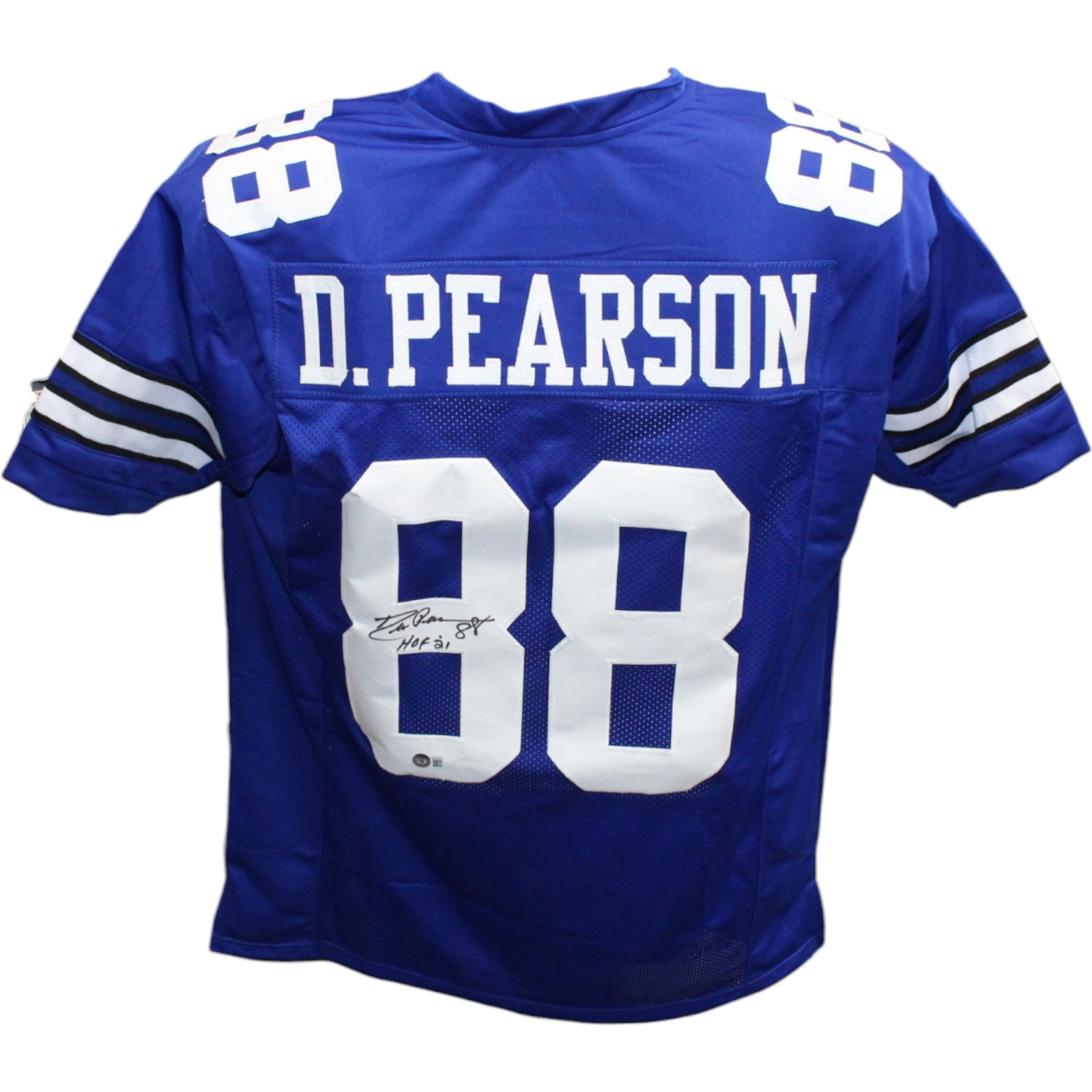 Drew Pearson Autographed/Signed Pro Style Blue Jersey HOF Beckett 