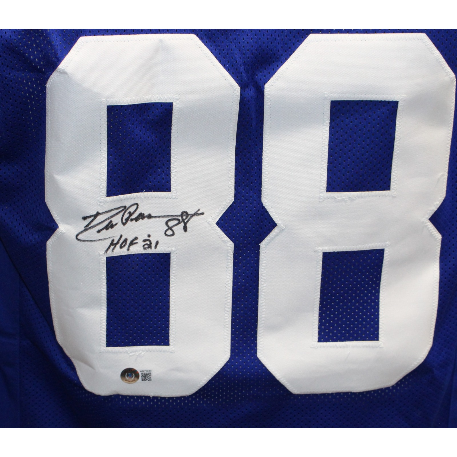 Drew Pearson Autographed/Signed Pro Style Blue Jersey HOF Beckett