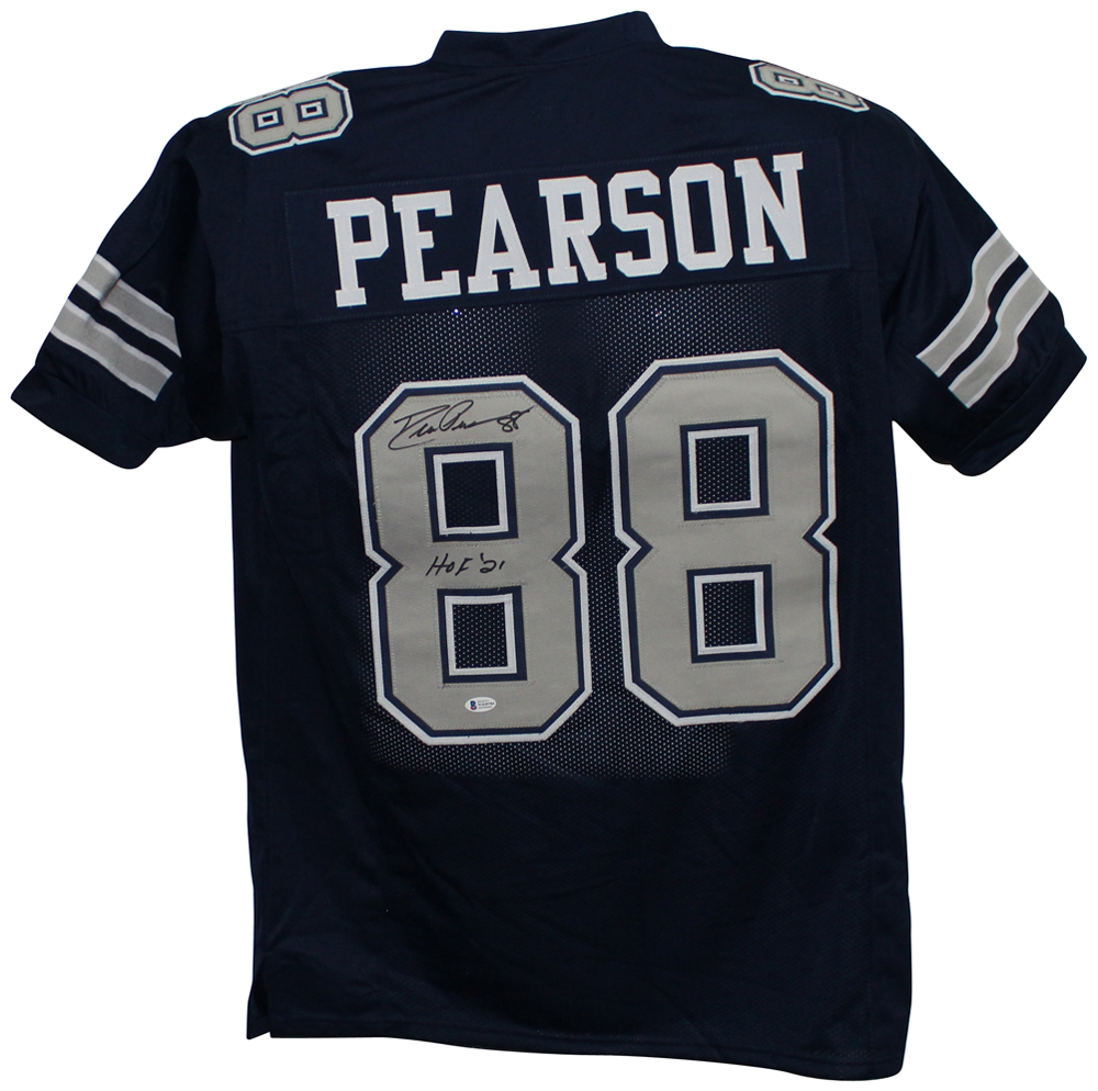 Drew Pearson Autographed/Signed Pro Style Blue XL Jersey HOF BAS