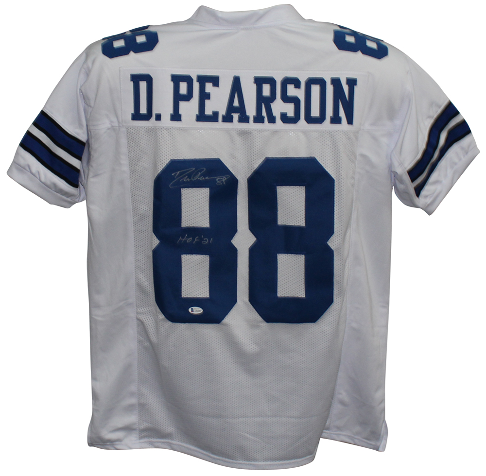 Drew Pearson Autographed/Signed Pro Style White XL Jersey HOF BAS