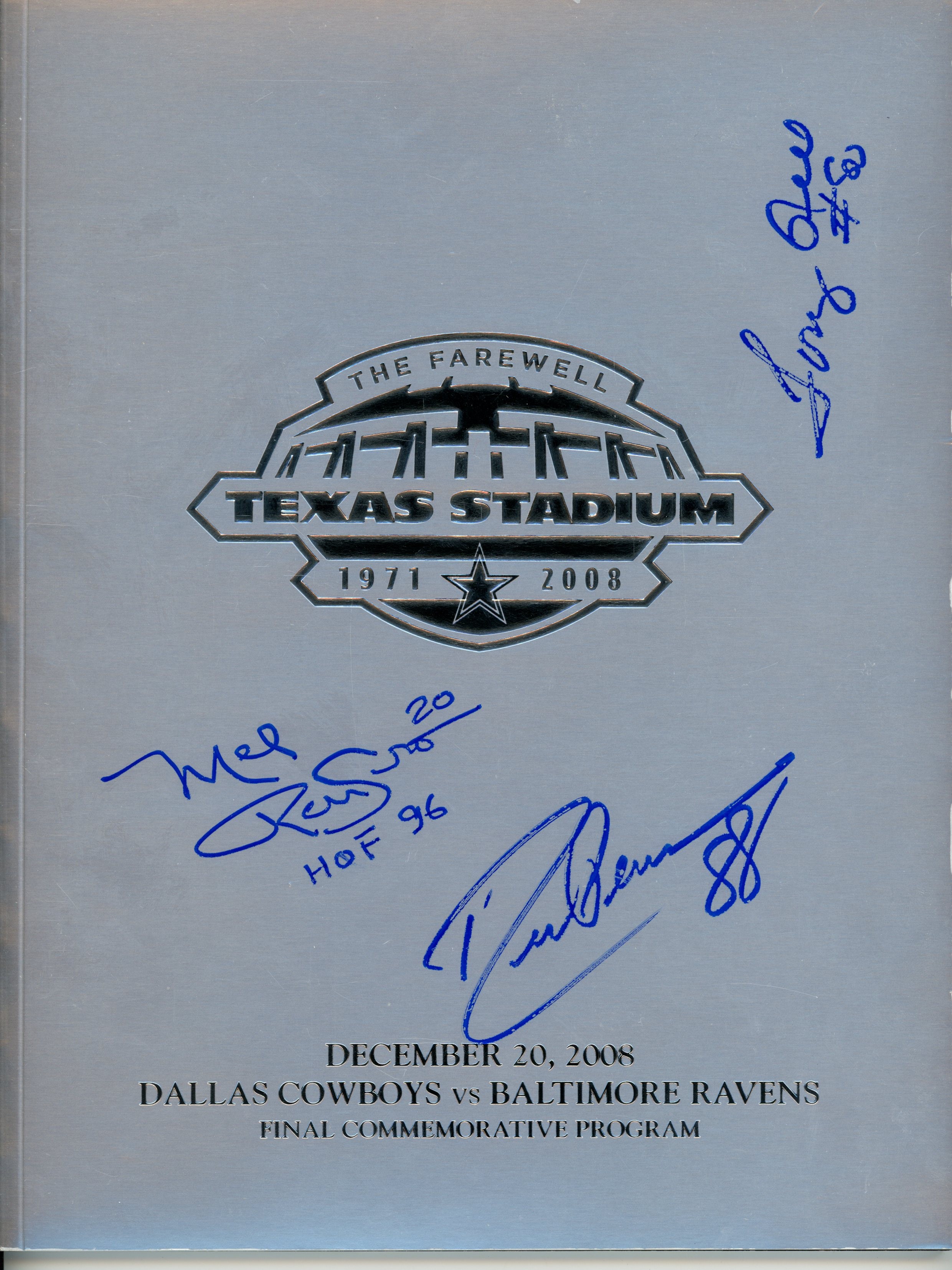 Drew Pearson Mel Renfro Larry Cole Signed Dallas Cowboys Magazine JSA 55085